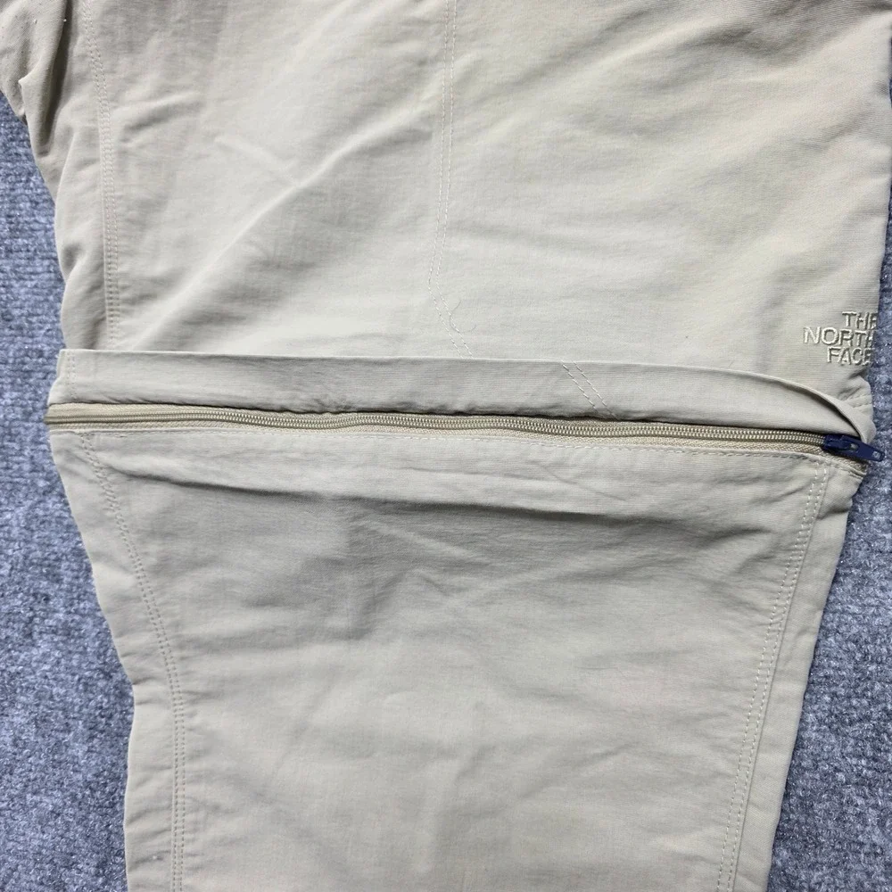 The North Face Men's XXL Convertible Hiking Pants Tan Khaki Zip Off Cargo Belted